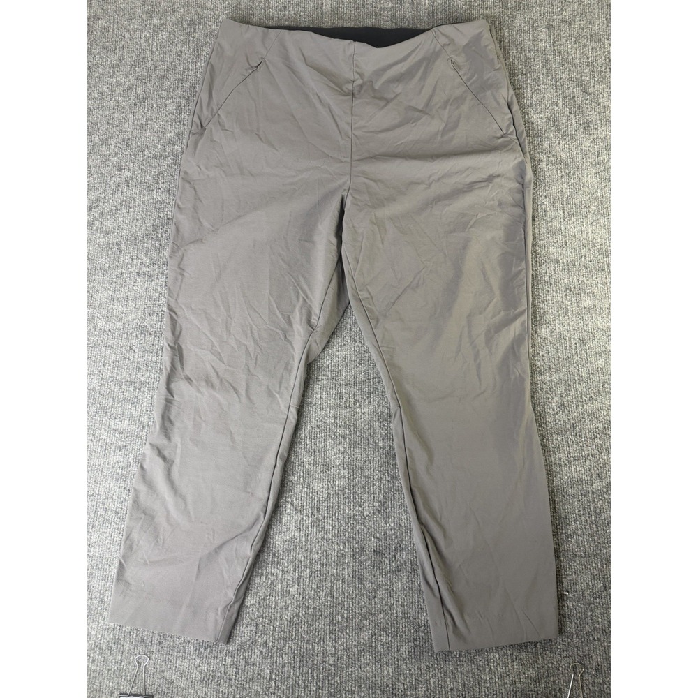 Duluth Trading Women's 18 Short Gray Nylon Spandex Stretch Pants Pull-On
